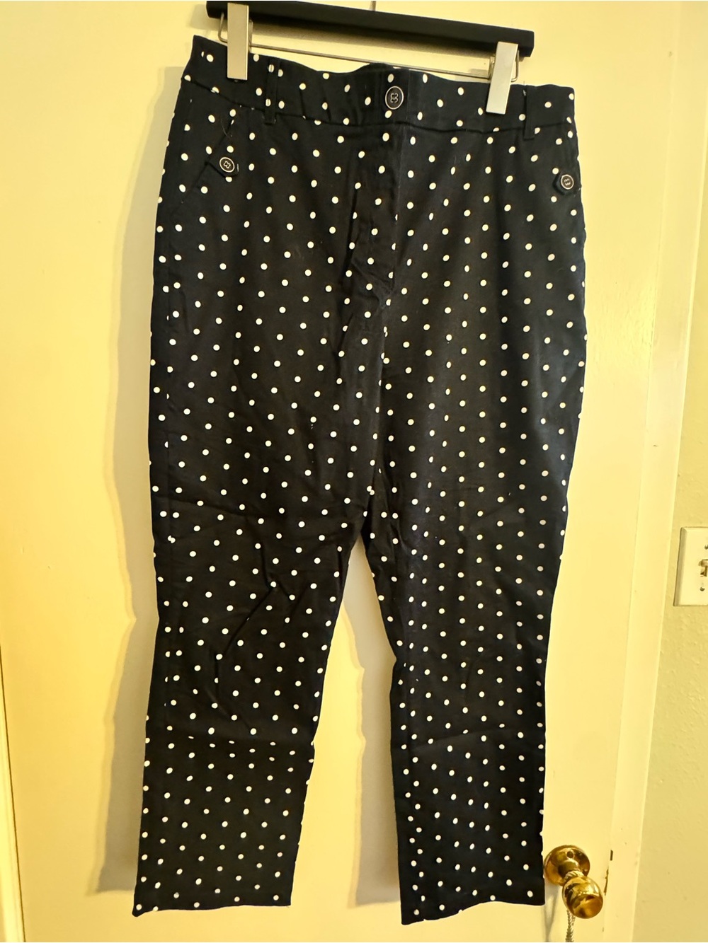 New York and Company Women’s Black Polka Dot Ankle Pants -